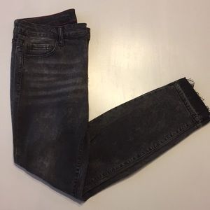 Women’s Faded Black Frayed Jeans
